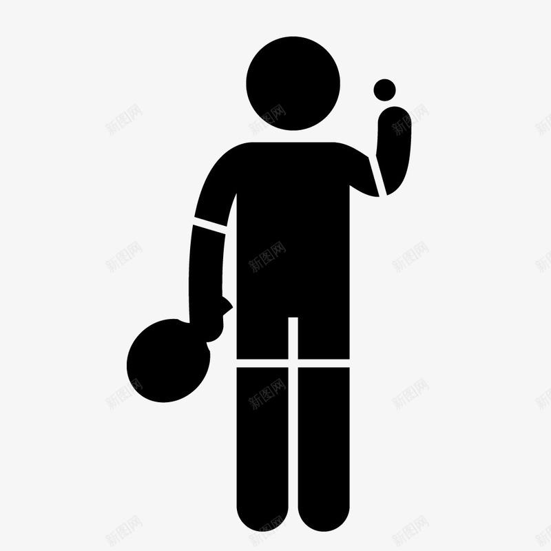 拿乒乓球的人图标png_新图网 https://ixintu.com 乒乓球 乒乓球拍 剪影 小人 比赛 运动 运动员