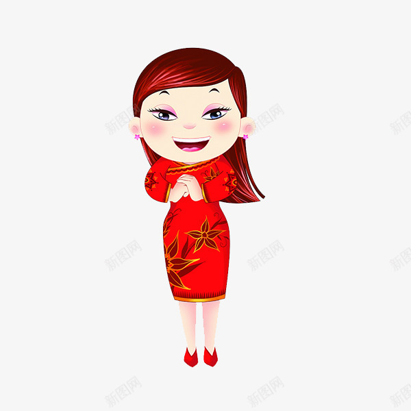 穿旗袍的女人png免抠素材_新图网 https://ixintu.com 喜庆的衣服 女人 拜年啦 民国旗袍 穿旗袍的人 穿红旗袍的人 穿红旗袍的女人