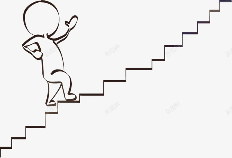 上楼梯的小人png免抠素材_新图网 https://ixintu.com 小人 手绘小人 楼梯