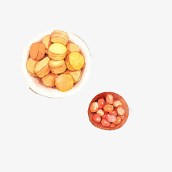 黄色花生米小零食手绘画片高清图片