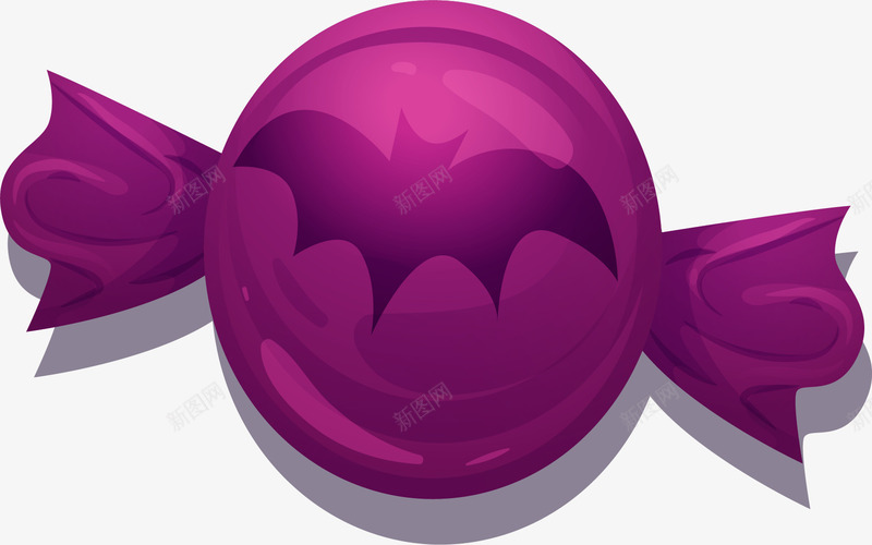 紫色蝙蝠万圣节糖果png免抠素材_新图网 https://ixintu.com 万圣节 矢量png 糖果 紫色糖果 蝙蝠 蝙蝠糖果