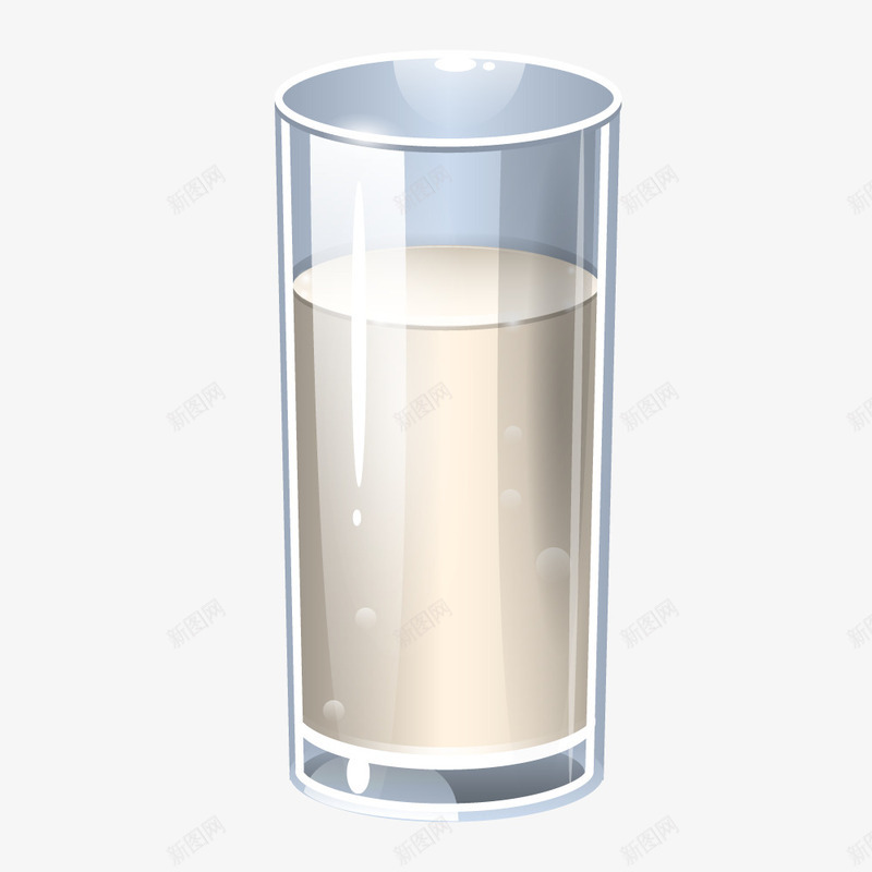 牛奶玻璃杯子矢量图ai免抠素材_新图网 https://ixintu.com 牛奶 玻璃杯子 白色 矢量图