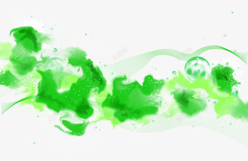 绿色水墨渲染背景png免抠素材_新图网 https://ixintu.com 个性 渲染 绿色 绿色水墨 背景