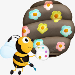 蜜蜂和蜂窝素材
