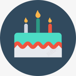插着蜡烛的蛋糕生日蛋糕图标高清图片