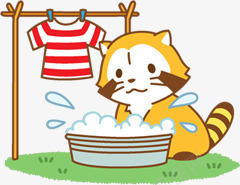 卡通狸猫png免抠素材_新图网 https://ixintu.com 勤快洗衣服的兔女郎 卡通 洗衣服 狸猫