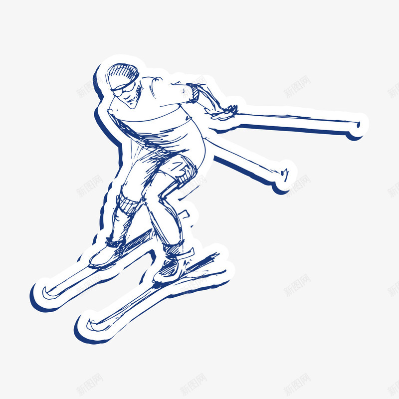 手绘卡通滑雪人物png免抠素材_新图网 https://ixintu.com 人物 冬天 卡通 手绘 手绘卡通滑雪人物 滑雪 玩耍