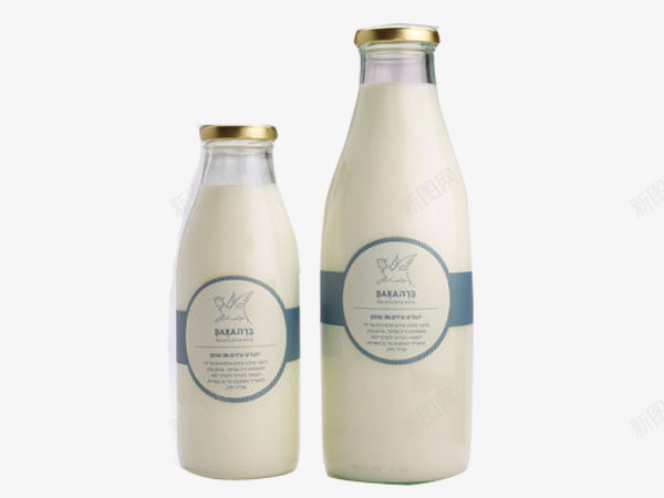 玻璃瓶装牛奶制品png免抠素材_新图网 https://ixintu.com 产品实物 早餐奶 瓶装奶 饮品 高档奶