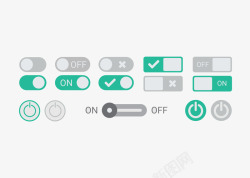 绿色开关手指按钮素材