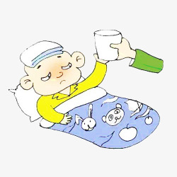 流感防治海报宝宝感冒喝水高清图片