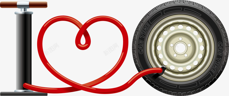 轮胎红心png免抠素材_新图网 https://ixintu.com 卡通 打气 车辆维修 车辆维修保养 车辆维修小人 车辆维修工人 轮胎