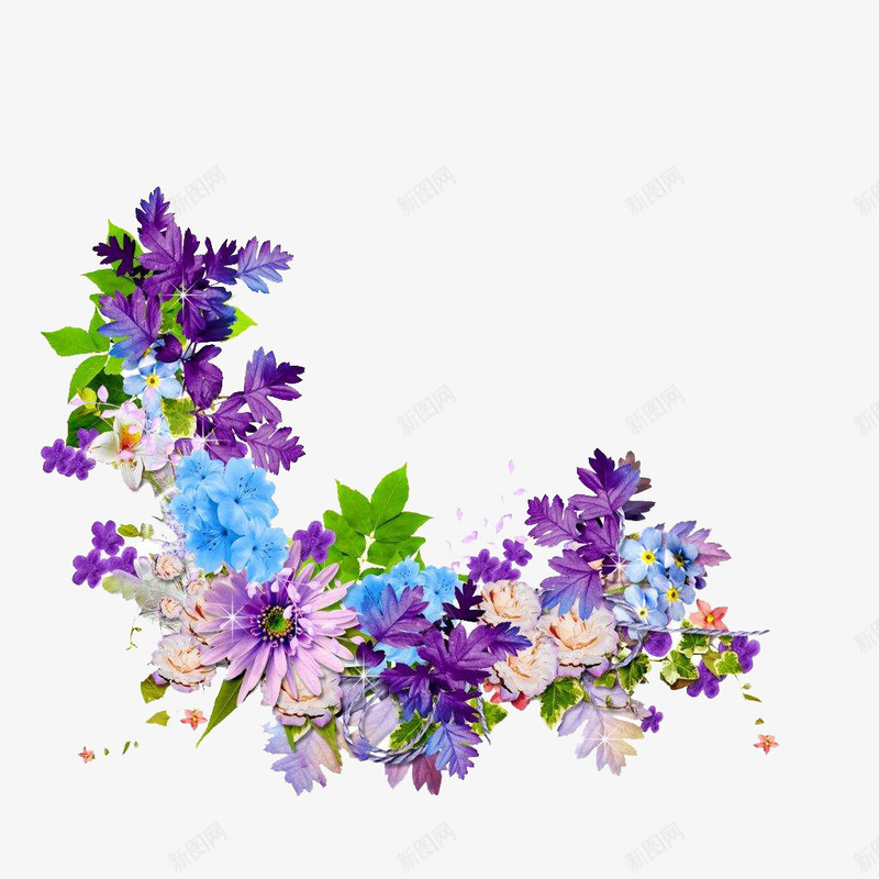 紫色花朵png免抠素材_新图网 https://ixintu.com 唯美 清新 点缀物 紫色 花藤