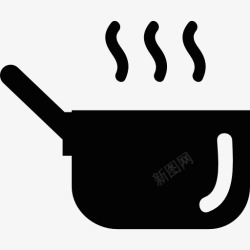 蒸汽炊具热锅图标高清图片