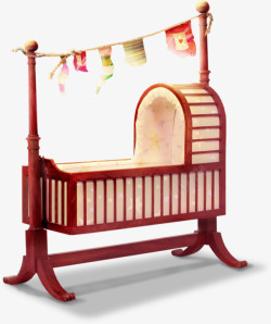 逼真婴儿床宝宝床png2017红木婴儿床高清图片