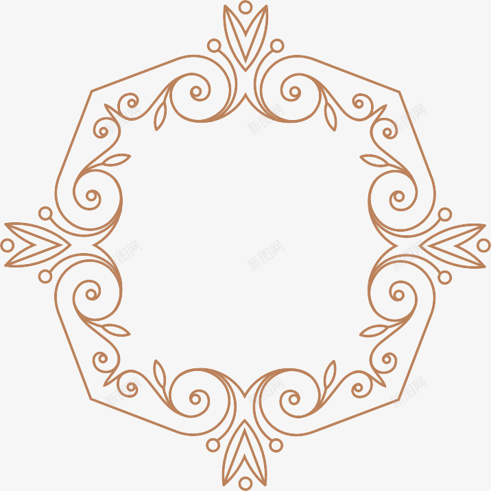 褐色纹理png免抠素材_新图网 https://ixintu.com 欧式风格 点缀 画框 相框 花边 装饰