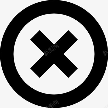 交叉关闭或删除圆形界面按钮符号图标图标