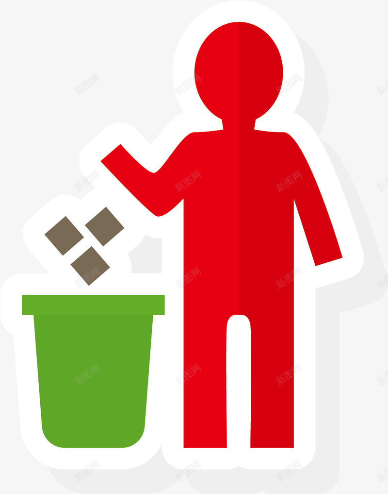 小人扔垃圾png免抠素材_新图网 https://ixintu.com 不要乱丢垃圾 丢垃圾 垃圾入篓 垃圾箱 小人 扔垃圾 环保