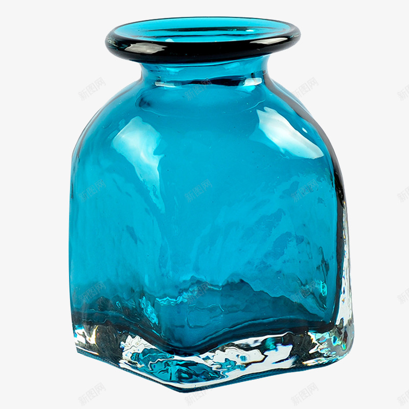 透明浅蓝色玻璃花瓶png免抠素材_新图网 https://ixintu.com 花瓶