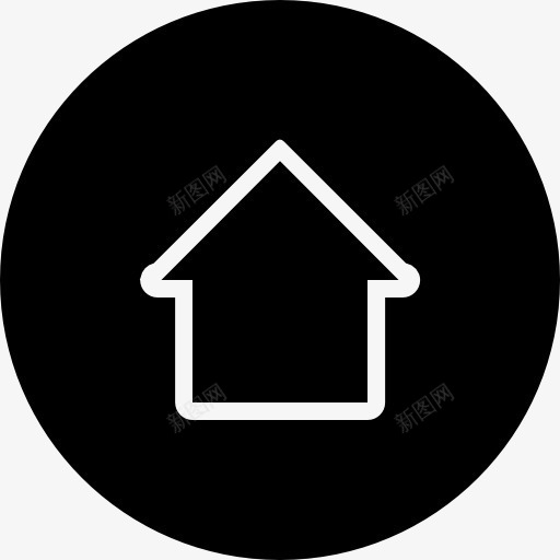 家里的圆形按钮与房子外形图标png_新图网 https://ixintu.com 圆 圆形 填充圆形 家 形状圆图案图标 房子 按钮 接口 象征
