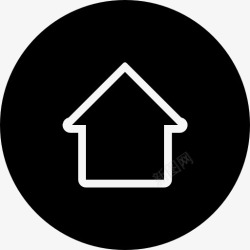 填充圆形家里的圆形按钮与房子外形图标高清图片