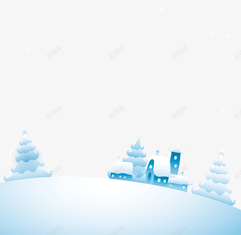 蓝色冬日圣诞节雪地png免抠素材_新图网 https://ixintu.com 冬天 冬日 圣诞树 圣诞节 蓝色雪地 装饰图案