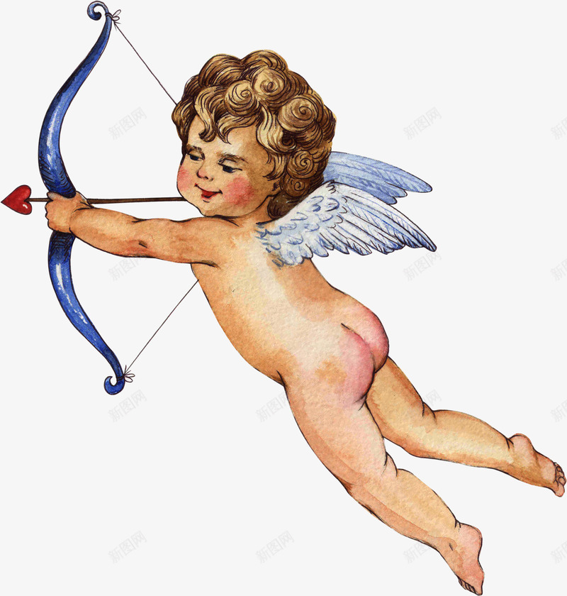 射箭的天使png免抠素材_新图网 https://ixintu.com 天使 小孩 弓箭 矢量装饰 翅膀 装饰