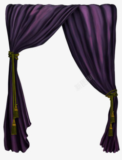 紫色窗帘素材
