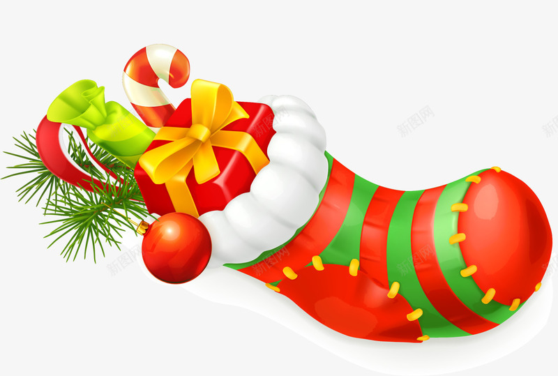 红色圣诞节袜子png免抠素材_新图网 https://ixintu.com 卡通袜子 圣诞节 圣诞袜 礼品 礼物 红色袜子 装饰图案