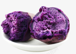 新鲜小紫薯熟紫薯高清图片