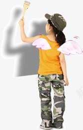小小粉刷匠png免抠素材_新图网 https://ixintu.com 儿童 可爱 天使 粉刷 翅膀