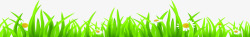 手绘夏日卡通植物绿草从花朵素材