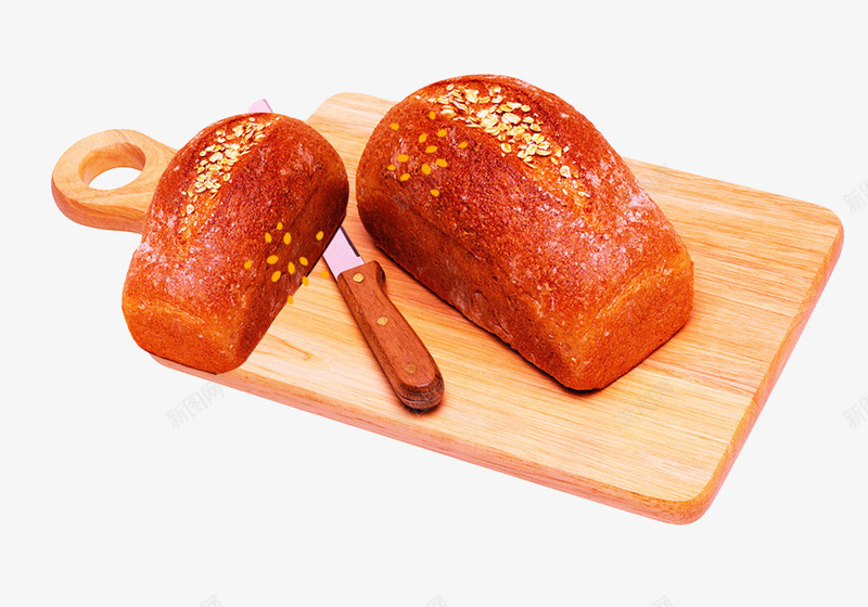 刚出炉的金黄色面包psd免抠素材_新图网 https://ixintu.com 刚出炉的面包 早餐 木质砧板 美食 芝麻点缀 金黄色