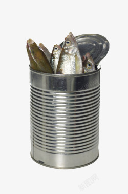 螺纹素材银色圆形金属沙丁鱼罐头实物高清图片