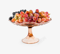 实物水果盘葡萄提子素材