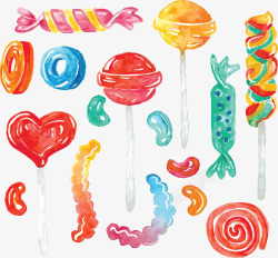 美丽糖果水彩手绘美丽糖果矢量图高清图片