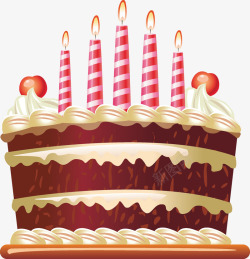 多彩蜡烛生日蛋糕高清图片