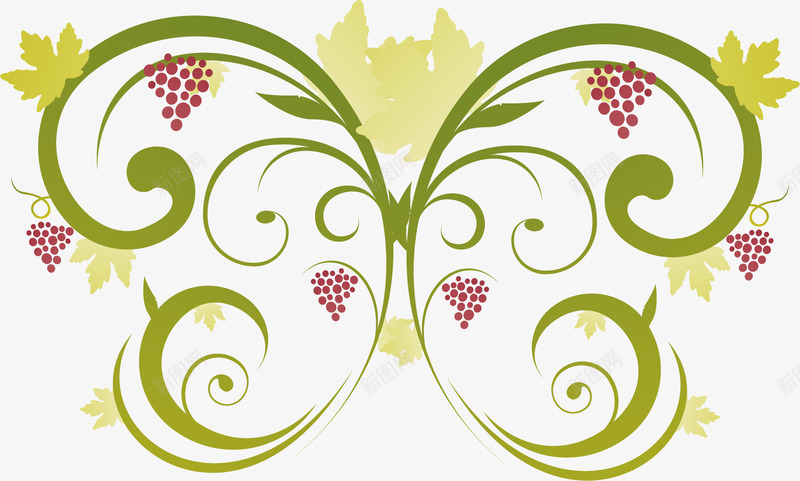 手绘水果标识元素矢量图图标ai_新图网 https://ixintu.com 手绘图设计图 手绘植物 手绘花纹 手绘葡萄 葡萄酒酒标 食物设计 矢量图