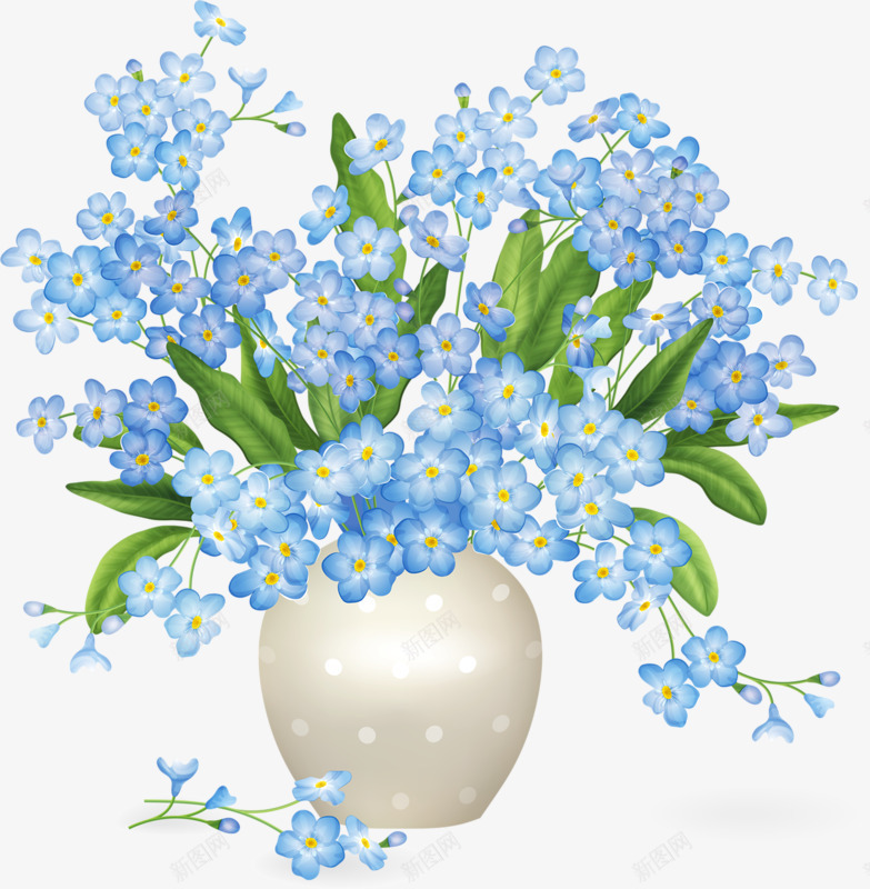 蓝色满天星png免抠素材_新图网 https://ixintu.com 小清新 植物 绿化 花朵 装饰
