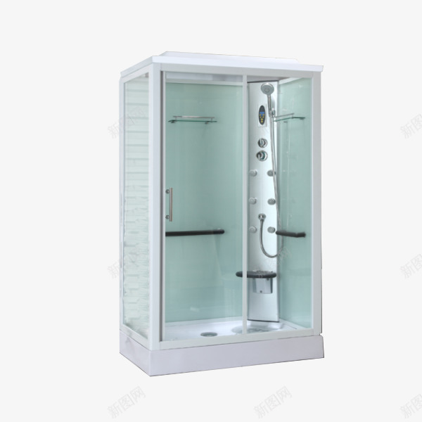 长方形整体玻璃淋浴房png免抠素材_新图网 https://ixintu.com 整体 淋浴房 玻璃 蒸汽 长方形