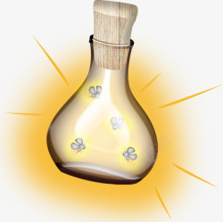 发光的虫子瓶子里的萤火虫高清图片