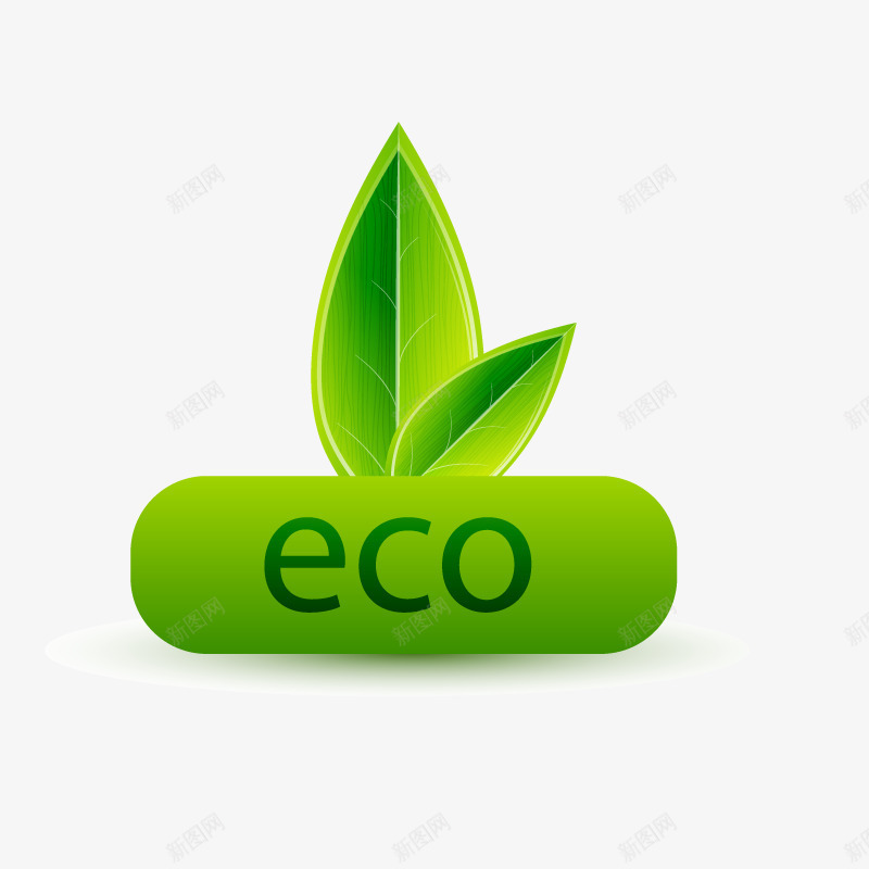 绿芽按钮png免抠素材_新图网 https://ixintu.com eco 按钮 环保 绿叶 绿色 绿芽