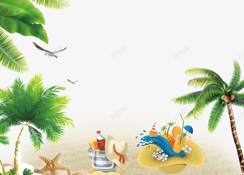 夏日沙滩度假背景png免抠素材_新图网 https://ixintu.com 夏日沙滩度假风景 夏日海滩度假背景 海边游 海边游背景
