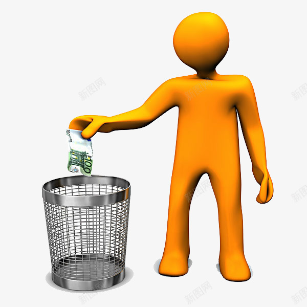 手绘垃圾桶橙色小人垃圾场png免抠素材_新图网 https://ixintu.com 回收 垃圾 垃圾场 垃圾桶 扔垃圾 橙色小人 清洁