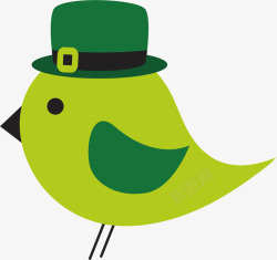 小绿戴帽子的小绿鸟矢量图高清图片