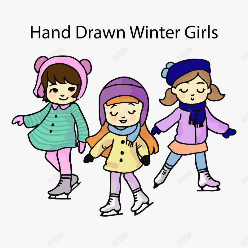 滑冰的孩子png免抠素材_新图网 https://ixintu.com 冬天 围巾 女孩 学生
