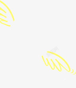 黄色卡通手绘翅膀素材