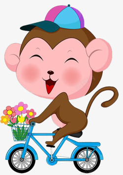 害羞的猴子猴子骑车高清图片