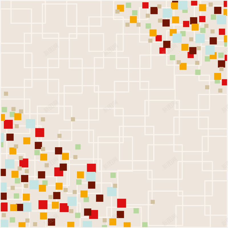 方格点缀矢量图ai免抠素材_新图网 https://ixintu.com 彩色 方格 科技 矢量图