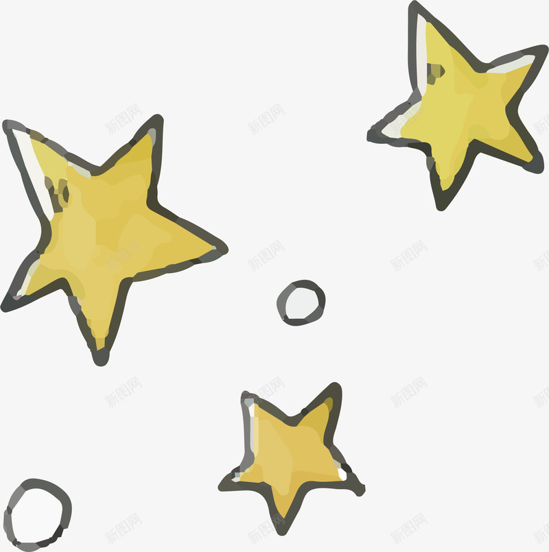 星星点缀矢量图ai免抠素材_新图网 https://ixintu.com 创意星星 手绘星星 星星 矢量星星 装饰 装饰星星 黄色五角星 矢量图