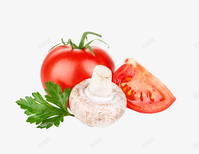 番茄和香菇png免抠素材_新图网 https://ixintu.com 新鲜 番茄 美味 菇类 西红柿 食材